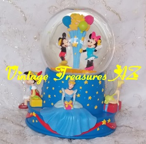 Image for Disney/Hallmark “Walt’s 100th Birthday 2001 - ‘When You Wish Upon a Star’” Retired, Limited Edition Musical Water Globe/Snow Globe #PR2319 (Cinderella, Mickey Mouse, Minnie Mouse, Pinocchio, Tinker Bell/Tinkerbell) <b><span style='color:red'>USPS STANDARD POST SHIPPING INCLUDED – DOMESTIC ORDERS ONLY!</span></b><span style='color:purple'>